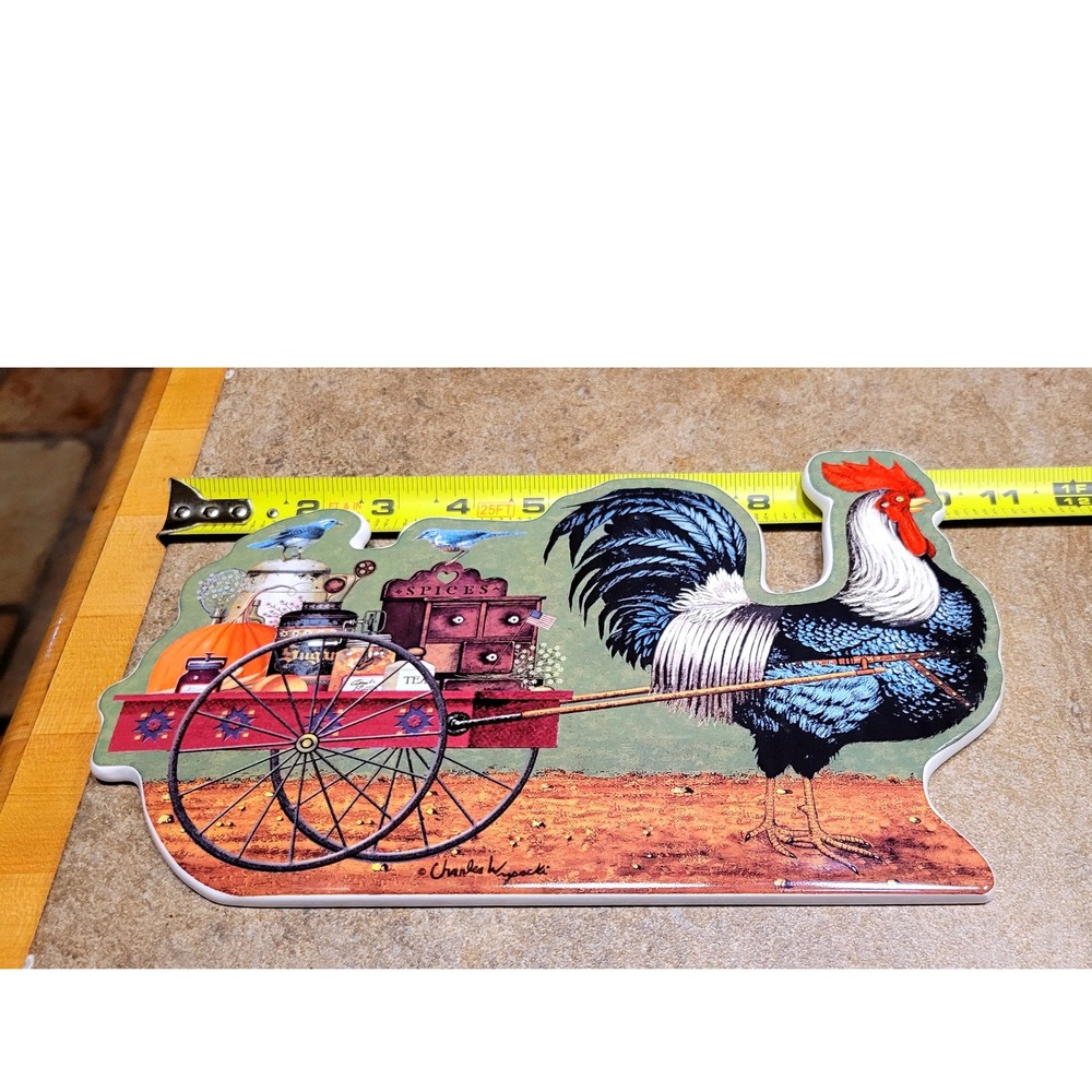 Bradford Exchange Prize Winning Promenade Grade A Good Day Rooster Wagon Plate